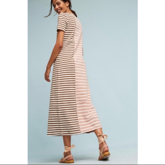 Anthropology Saturday Sunday Striped Midi Cotton Dress Size Small - Picture 10 of 11